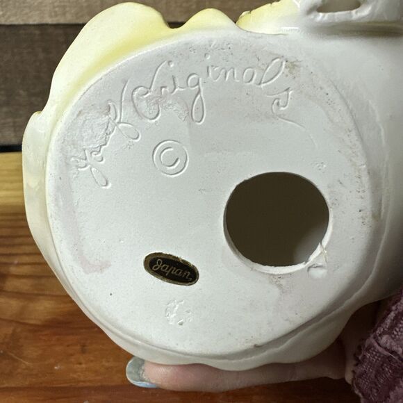 Vtg Josef Originals Birthday Angel Age 8 Yellow Dress with Sun Hat Figurine - Picture 7 of 7